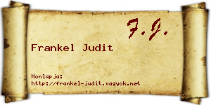 Frankel Judit névjegykártya